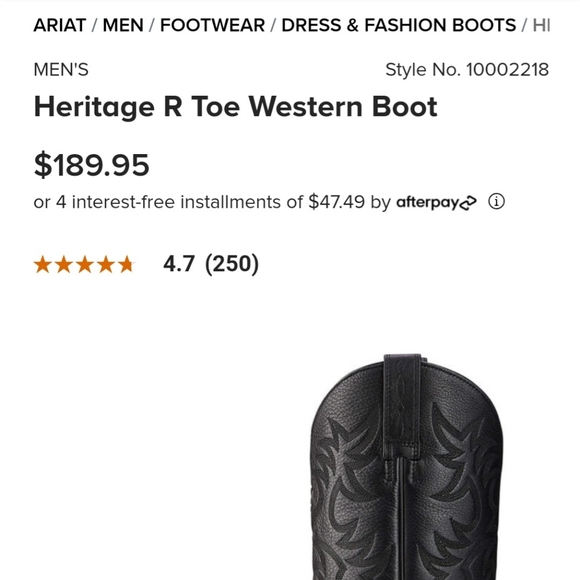 Men's Ariat Heritage Cowboy Boots - Picture 2 of 3